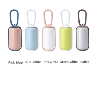 Portable Cats Dogs Garbage Bag Holder Pet Poop Bags Carrier Dispenser (Option: Pink blue)