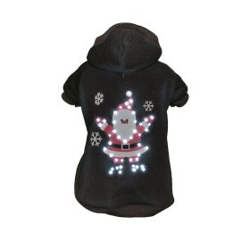 Pet Life LED Lighting Juggling Santa Hooded Sweater Pet Costume (size: Small - (FBP3BKSM))